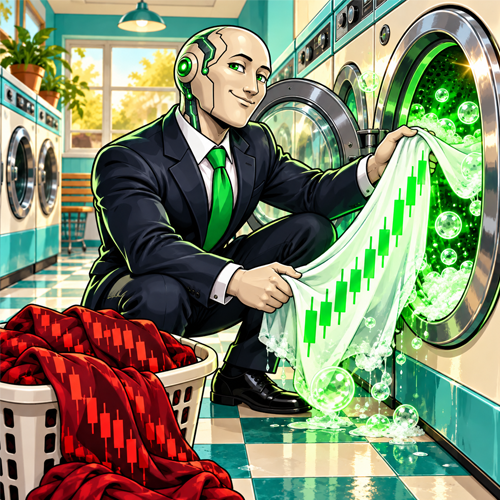 Stonk Intelligence washing red candles until they come out green